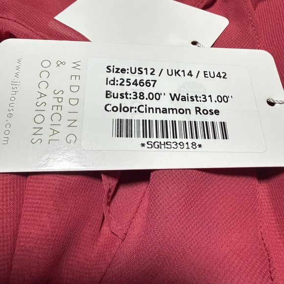 JJ's House High-Low Dress Women 12 Cinnamon Rose Chiffon Formal Guest NWT - Picture 6 of 10